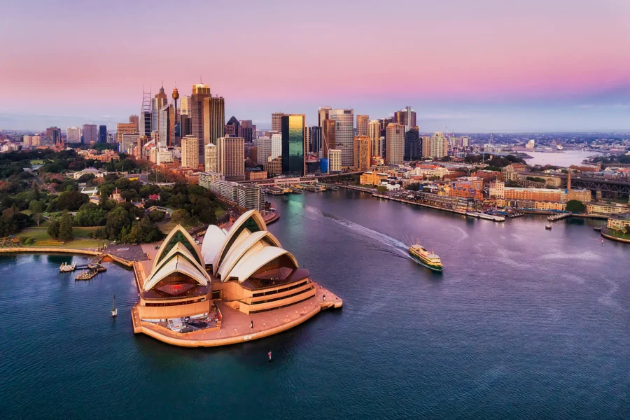 Arial view of Sydney Harbour