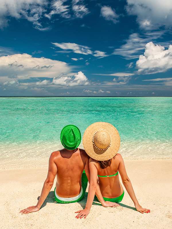 Couple on a beach at Maldives